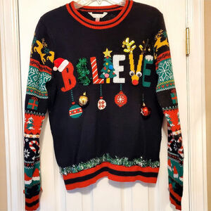 Sz 19 NOBO Black Multicolor 3D Believe Sweater